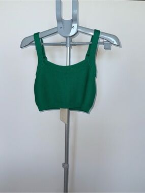 SABO Knit Crop Tank Top Emerald Green Size M Australia
